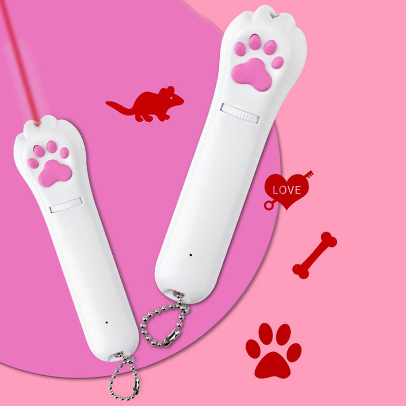 PurrPlay USB Oppladbart Katt Laserleketøy – Interaktivt LED Lys med 4 Mønstre | Luvikno