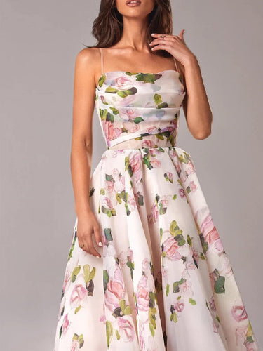 Luvik | Chiffon Swing Midi-mekko kukkakuviolla naisille