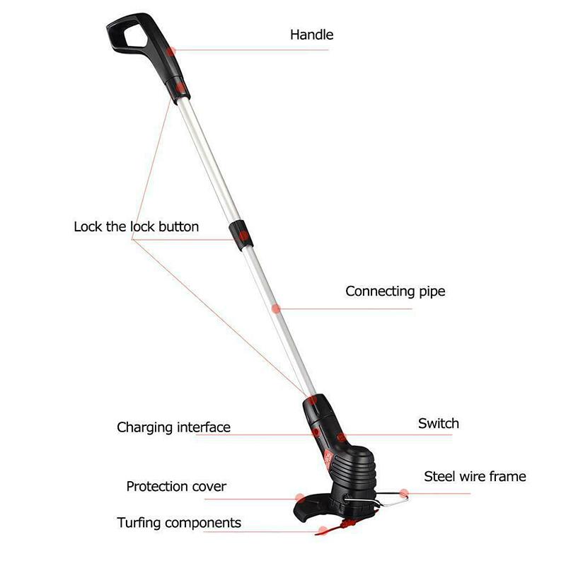 Bærbar Smart Trådløs Elektrisk Gressklipper/Trimmer & Kantklipper | Luvikno