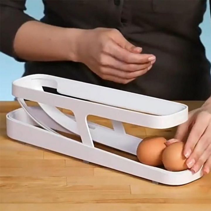 Automatisk Rullende Egg Rack Holder Oppbevaringsboks | Luvikno