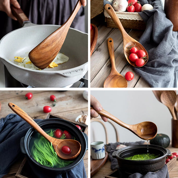 Teak Wood Bestikksett | Luvikno