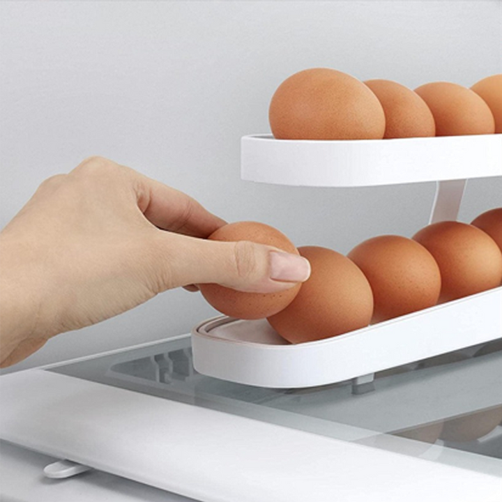 Automatisk Rullende Egg Rack Holder Oppbevaringsboks | Luvikno