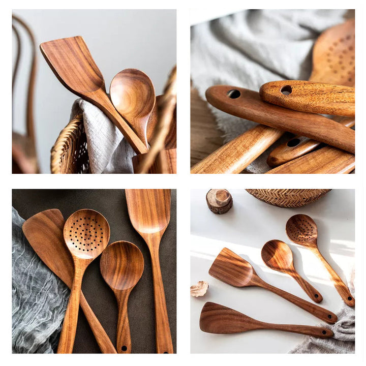 Teak Wood Bestikksett | Luvikno