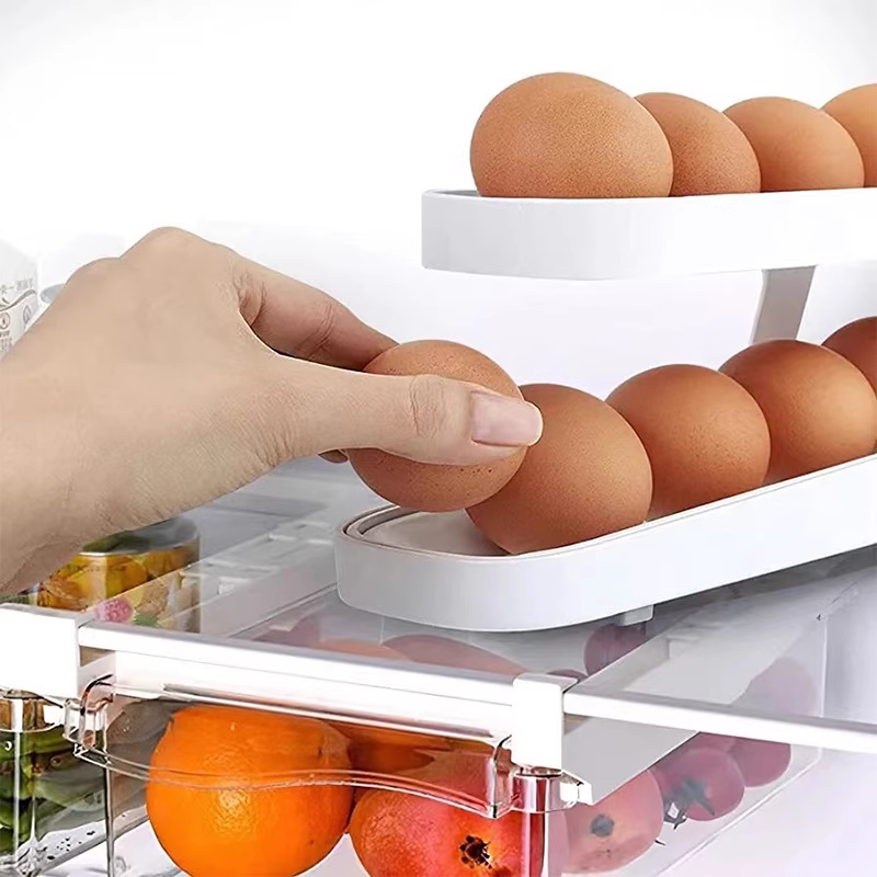 Automatisk Rullende Egg Rack Holder Oppbevaringsboks | Luvikno