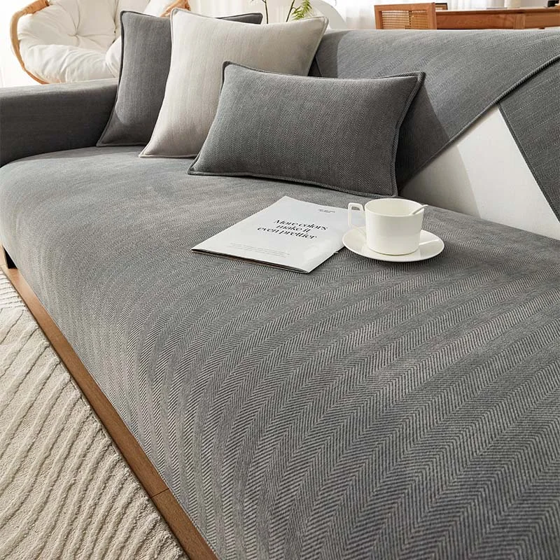 Herringbone Chenille Stoff Møbelbeskytter Sofatrekk | Luvikno