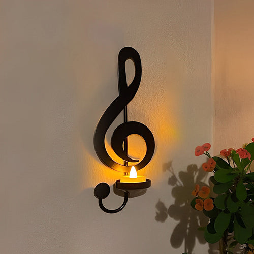 Svart Musikknot Vegglampe Luvikno