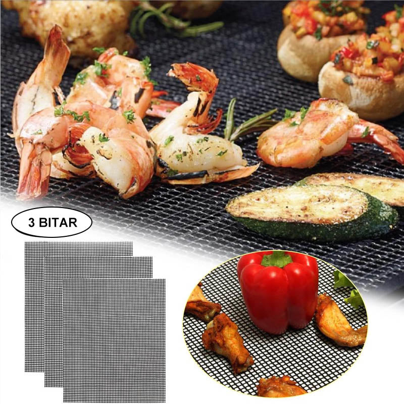 Luvikno | Grillfine BBQ Grillnett / Grillmat | Non-stick & Gjenbrukbar | Varmeresistent opp til 370 °C | For kjøtt, fisk & grønnsaker