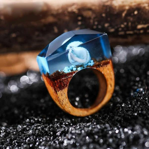 Quanta - Blå Seashell Resin Ring | Luvikno