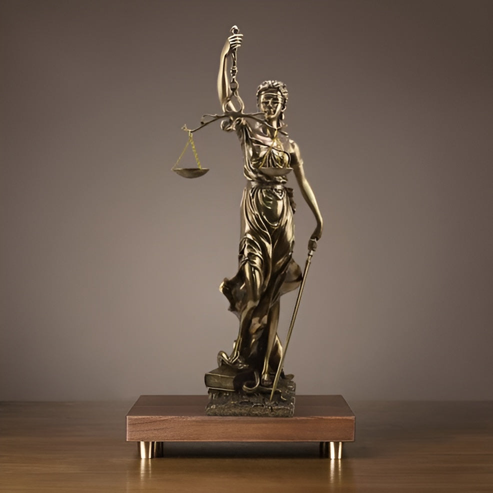 Statue av Rettferdighetens Gudinne – En elegant dekorativ skulptur av Justitia | Luvikno
