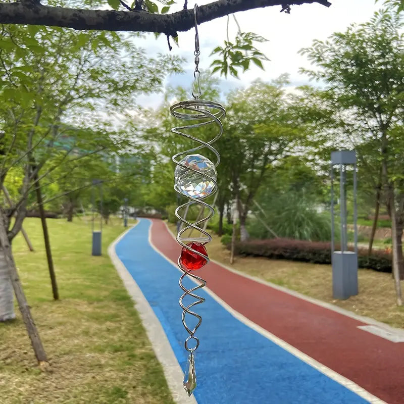 Vindklokker Dekor Krystall Sentralkule Spiral Hale Vindspinner Stabiliser | Luvikno