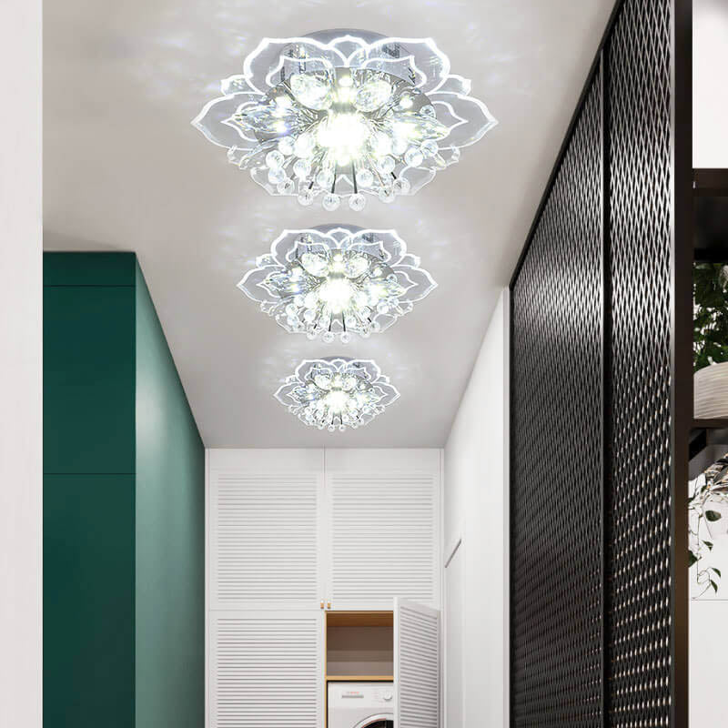 Luvikno | GlowPetal LED Krystall Taklampe | Blomsterformet | Moderne Design | Energisparende | Dekorativ Belysning