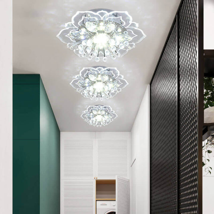 Luvikno | GlowPetal LED Krystall Taklampe | Blomsterformet | Moderne Design | Energisparende | Dekorativ Belysning