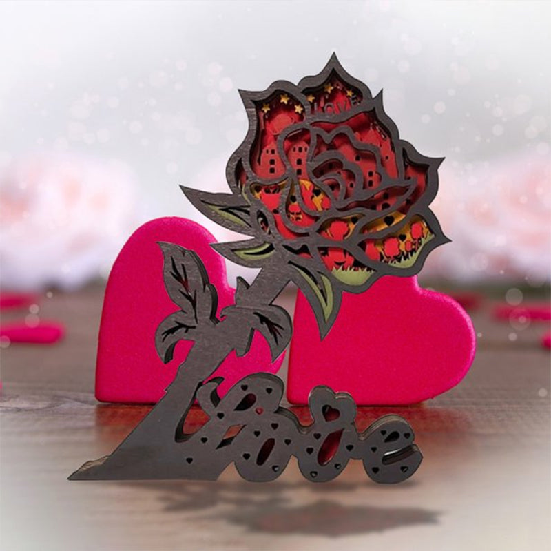 Valentinsdag 3D Treutskjæringer Ornamenter | Luvikno