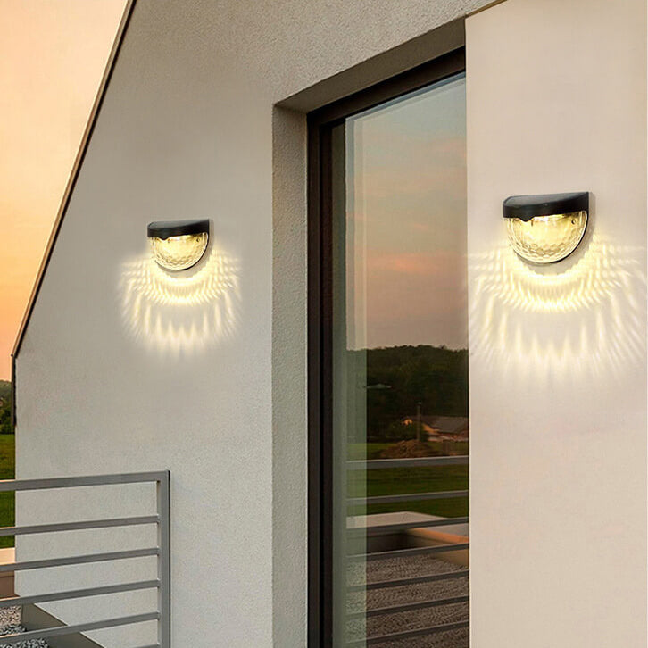 Solar Semi Circle Utendørs Vanntett Lys Skygge Gjerde Vegg Sconce Lampe | Luvikno
