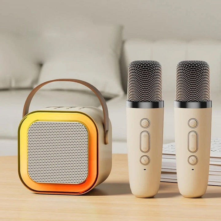 Luvikno | Mini karaoke maskin for barn med trådløse mikrofoner