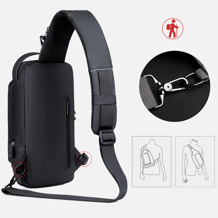 Luvikno | USB-ladeport Sling Anti-Tyveri Crossbody Bag
