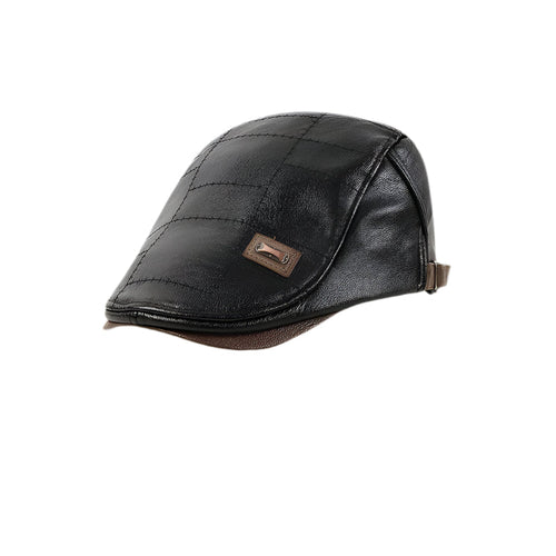 Luvikno | ElderLux Plush Leather Beret | Cozy elegance for a warm winter experience
