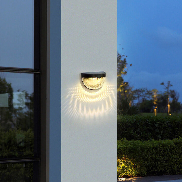 Solar Semi Circle Utendørs Vanntett Lys Skygge Gjerde Vegg Sconce Lampe | Luvikno