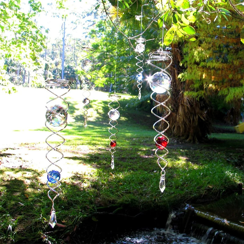 Vindklokker Dekor Krystall Sentralkule Spiral Hale Vindspinner Stabiliser | Luvikno