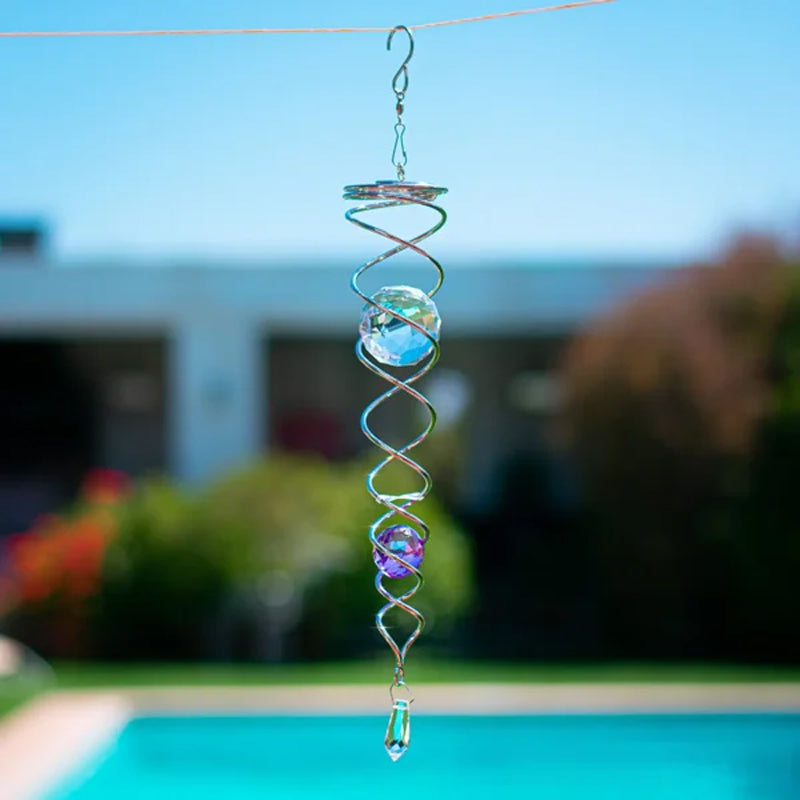Vindklokker Dekor Krystall Sentralkule Spiral Hale Vindspinner Stabiliser | Luvikno