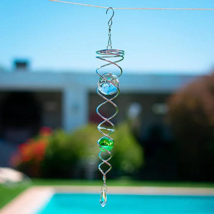 Vindklokker Dekor Krystall Sentralkule Spiral Hale Vindspinner Stabiliser | Luvikno