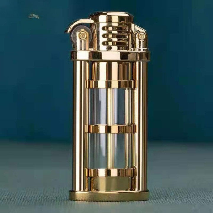 Transparent vindtett Metall Kerosene Flamme Fusjon Lighter | Luvikno