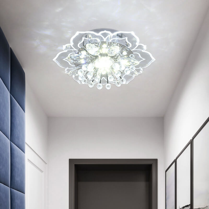 Luvikno | GlowPetal LED Krystall Taklampe | Blomsterformet | Moderne Design | Energisparende | Dekorativ Belysning