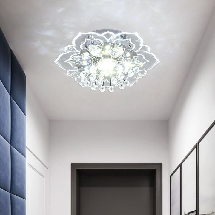 Luvikno | GlowPetal LED Krystall Taklampe | Blomsterformet | Moderne Design | Energisparende | Dekorativ Belysning