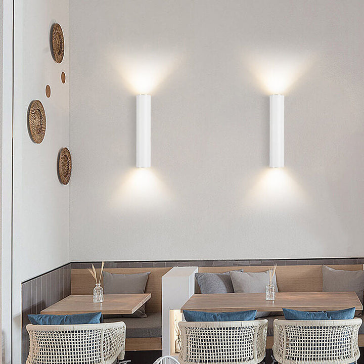 Luvikno | Enkel Aluminium Sylinderformet 2-Lykt Vegglampe