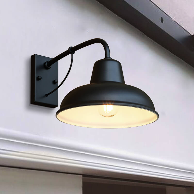 Vintage Iron Barn Vanntett Utendørs 1-Lyskilde Vegglampe | Luvikno