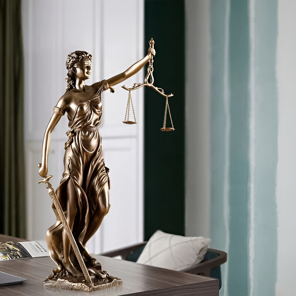 Statue av Rettferdighetens Gudinne – En elegant dekorativ skulptur av Justitia | Luvikno