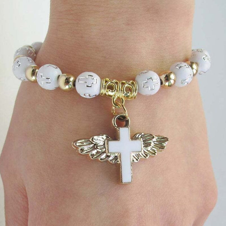 Luvikno | Engel Vinge Kors Armbånd