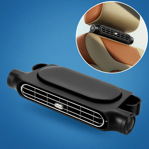 CoolDrive | USB Bilsete Kjølevifte – Justerbar 3‑Hastighet – Still Quiet USB-Drevet – Borrelåshodestøtteklips for Førere Passasjerer Kjæledyr Luvikno