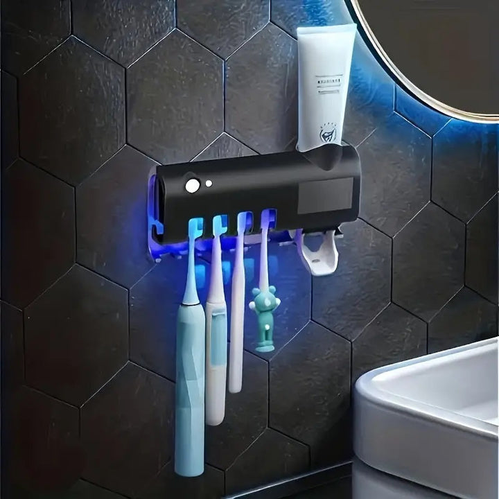 Smart UV Light Sterilizer Tandbørsteholder, Veggmontert Tannkremdispenser | Luvikno