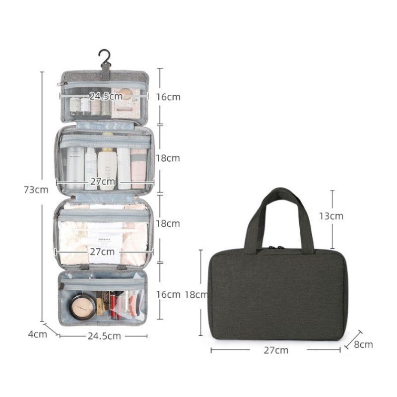 Luvikno | Travelique Reiset kosmetikkorganisator | Kompakt & Vannavvisende | Med 4 Rom & 360° Hake | For Kvinner & Menn