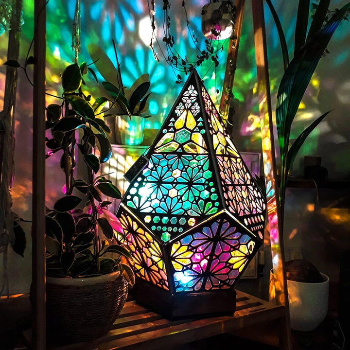 Bohemsk Polar Star Trelampe, LED Fargerik Stjerneprojeksjon | Luvikno