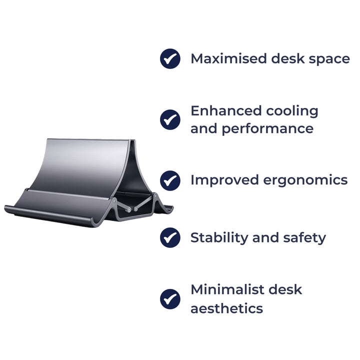 Justerbar aluminiumdesign – Plassbesparende kjøleholdere for arbeidsplasser Luvikno