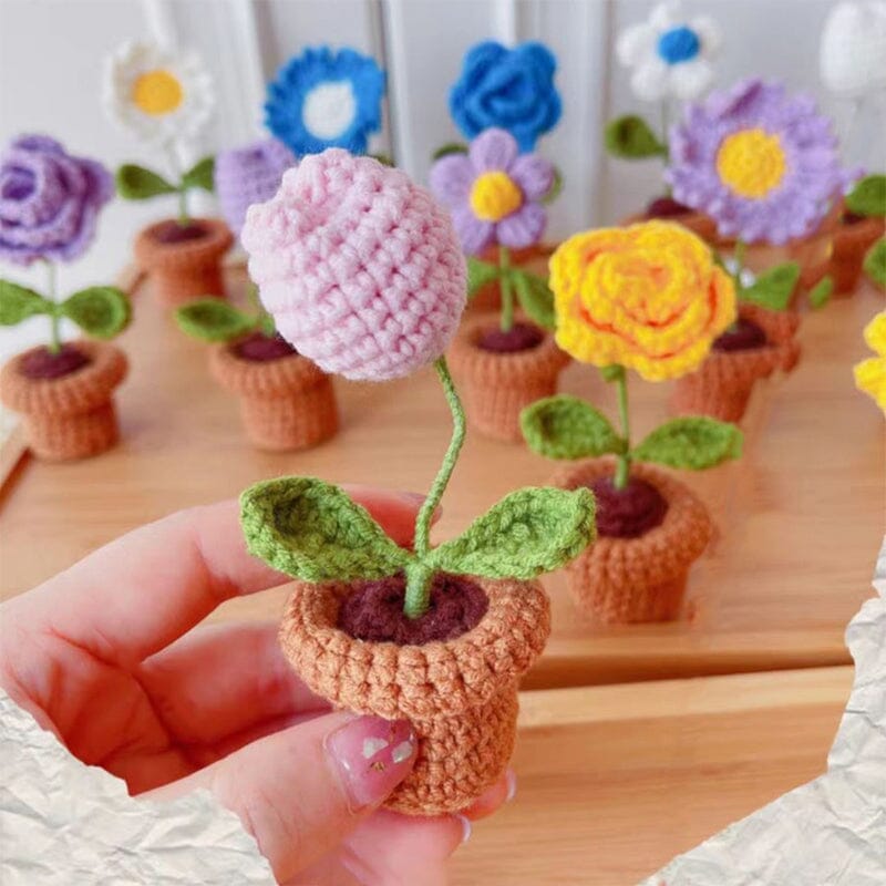 Luvikno | Håndlaget strikkede blomster
