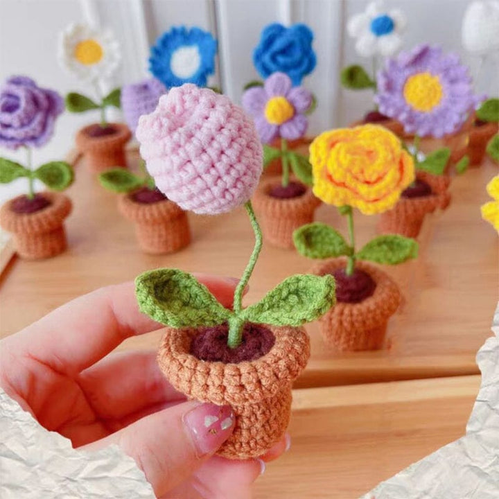 Luvikno | Håndlaget strikkede blomster