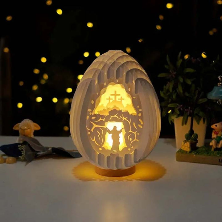 Påske 3D Papp Skrivebord Lampe med Lysende Base | Luvikno
