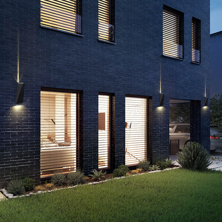 Enkel trapezoidal utendørs vanntett LED 2-lamputendørslampe | Luvikno