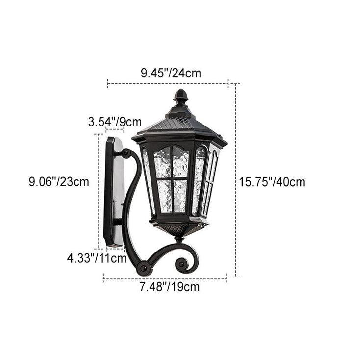 Europeisk utendørs lantern aluminium glass vanntett 1-lys vegglampe | Luvikno