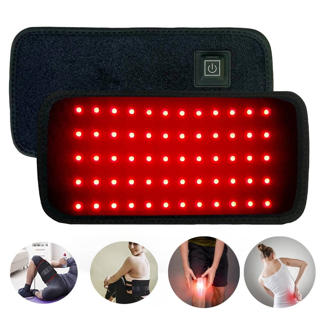 LumiRelief Rødt Lysterapi Belte | for Smertelindring - Betennelsesreduksjon - Muskelgjenoppretting - Rødt Lys for Hudfornyelse Luvikno