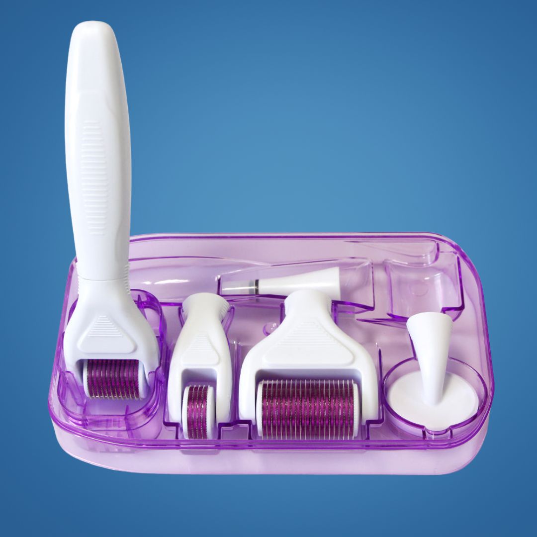 DermaGlow Microneedling Derma Roller Kit – Anti-Aging – Titannåler – Hjemmeskincare for Kvinner Luvikno