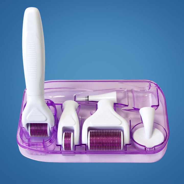DermaGlow Microneedling Derma Roller Kit – Anti-Aging – Titannåler – Hjemmeskincare for Kvinner Luvikno