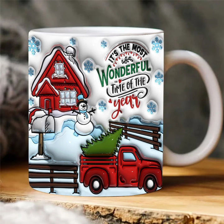 3D Jul Gingerbreadmann Keramisk Kaffe Kopp | Luvikno