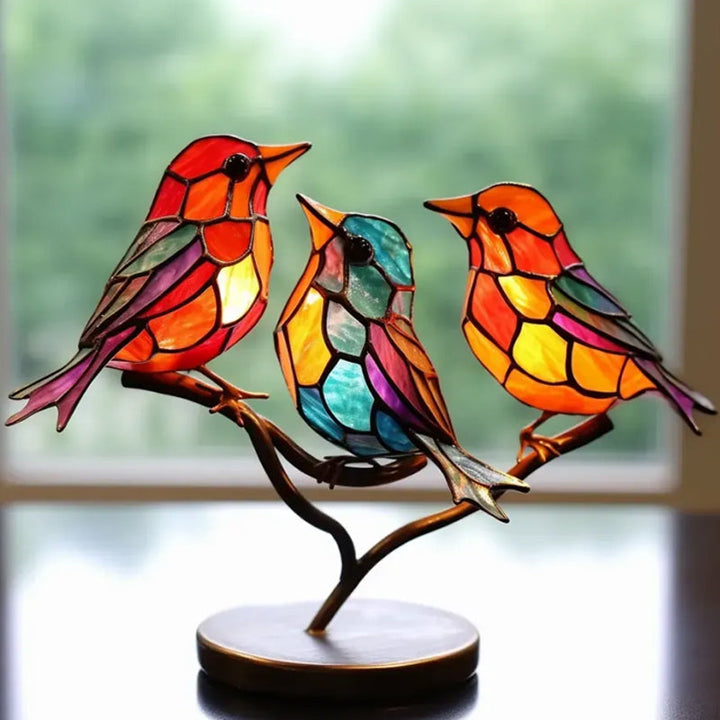 Fugler på Greiner Stained Glass Ornamenter | Luvikno