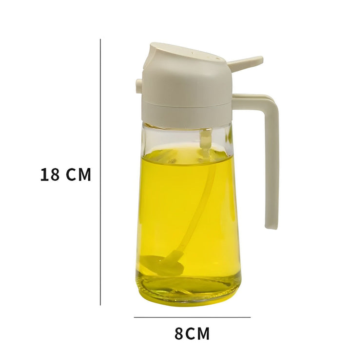 2-i-1 Olivenolje Dispenser og Spray for Matlaging, Salat, Steking og BBQ Luvikno