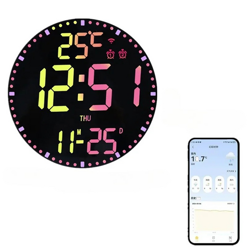 WiFiTime Klokke - Smart LED Veggklokke med Kalender Luvikno