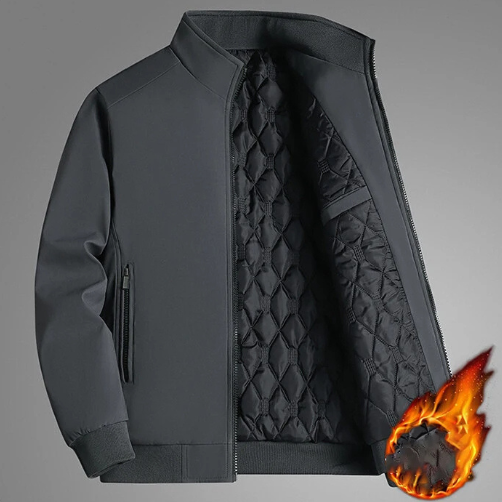 Luvik | Väri talvitakki, jossa on pystykaulus miehille - Tyylikäs